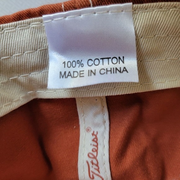 Titleist FootJoy FJ Golf Strapback Hat Cap Logo Orange Tan Adjustable Men‎ Texas - Picture 10 of 11